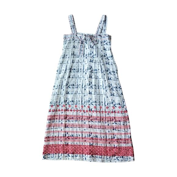 Wrap London Square Neck Linen Midi Embroidered Sundress Size 4 - Picture 4 of 8